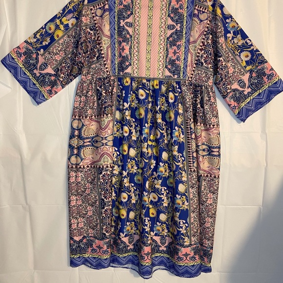 Mislook Mix Print Short Sleeve Boho Dress - Picture 4 of 4